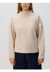 Reserved - Bluzka z przeszyciem - kremowy. Kolor: kremowy. Materiał: dzianina