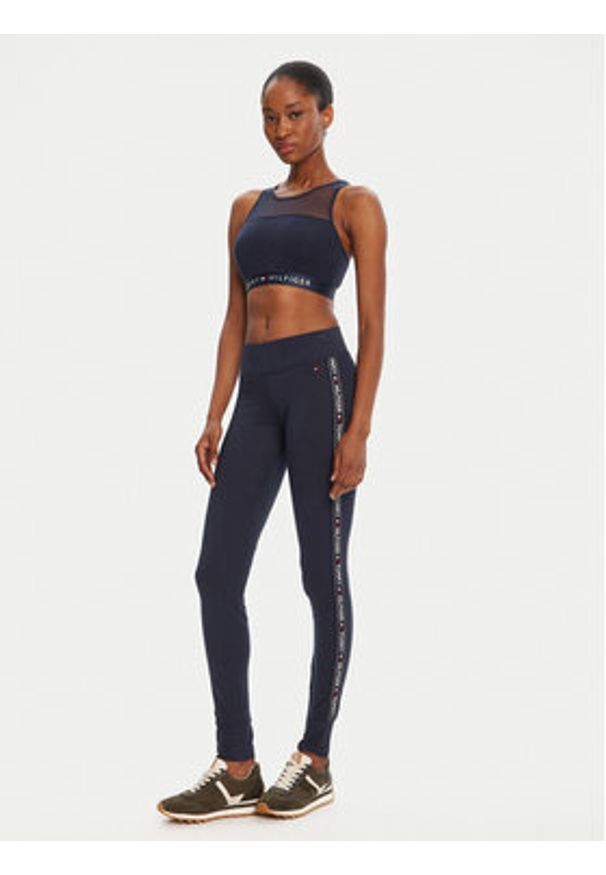 TOMMY HILFIGER - Tommy Hilfiger Legginsy UW0UW00563 Granatowy Slim Fit. Kolor: niebieski. Materiał: bawełna