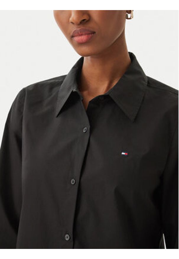 TOMMY HILFIGER - Tommy Hilfiger Koszula WW0WW47169 Czarny Regular Fit. Kolor: czarny. Materiał: bawełna