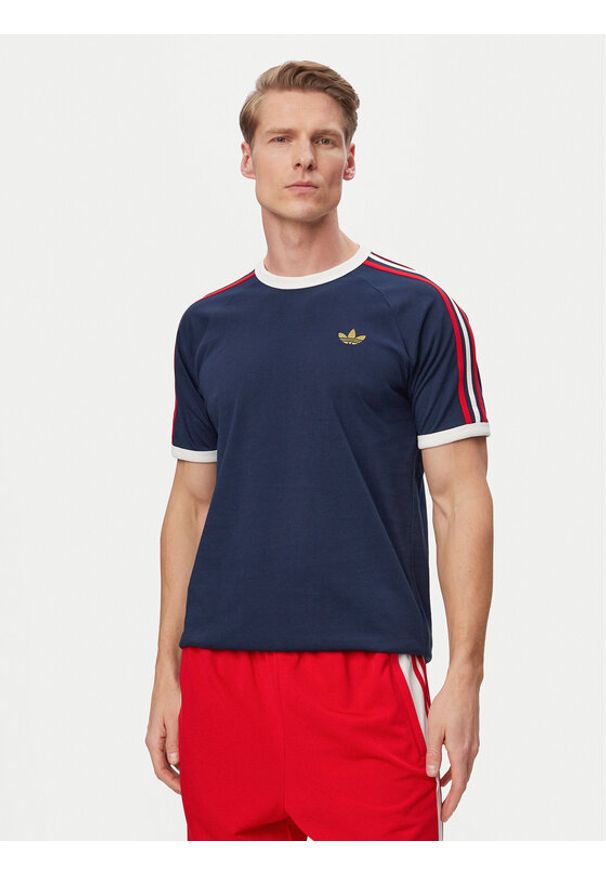 Adidas - adidas T-Shirt 3-Stripes KC8636 Granatowy Regular Fit. Kolor: niebieski. Materiał: bawełna