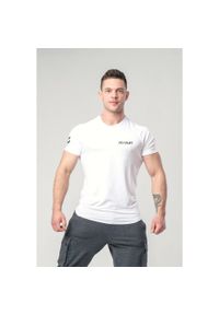 DEADLIFT - T-shirt męski na siłownię slim fit Deadlift ELITE. Kolor: biały. Sport: fitness #1