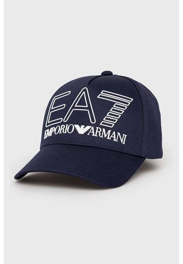 EA7 Emporio Armani czapka 274991.2R102 kolor granatowy z aplikacją. Kolor: niebieski. Wzór: aplikacja