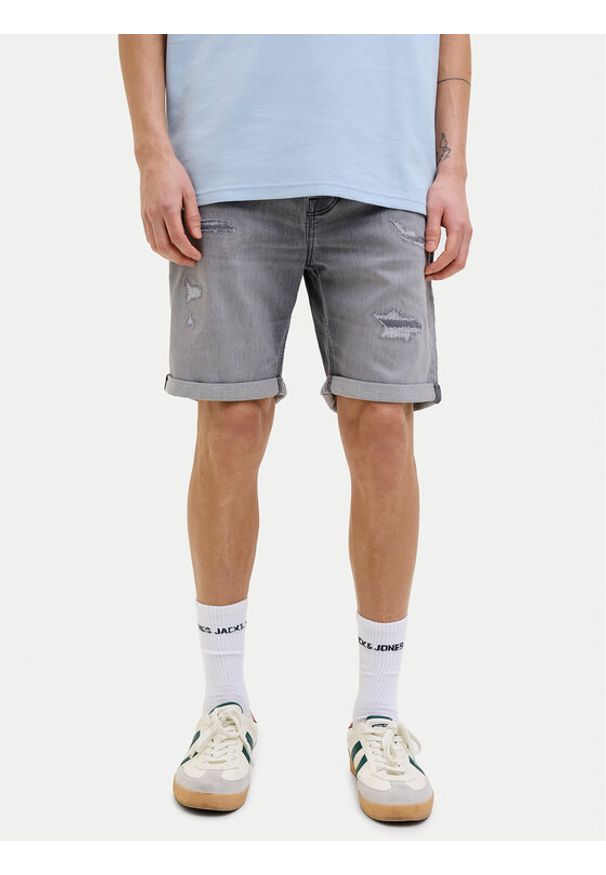 Jack & Jones Szorty jeansowe Rick 12269503 Szary Regular Fit. Kolor: szary. Materiał: bawełna