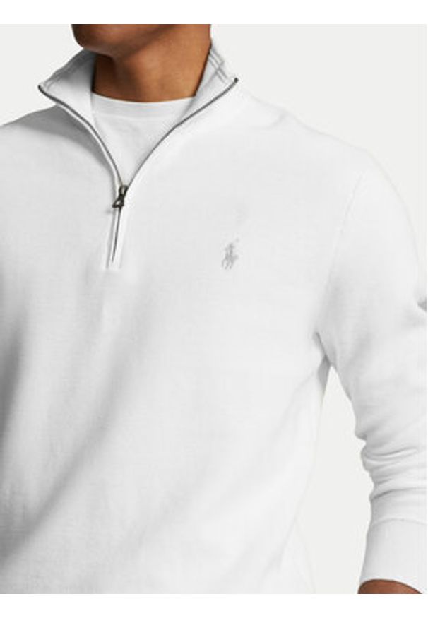 Polo Ralph Lauren Sweter 710932304502 Biały Regular Fit. Typ kołnierza: polo. Kolor: biały. Materiał: bawełna