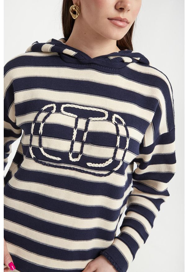 Twinset Milano - Sweter damski z kapturem TWINSET. Typ kołnierza: kaptur