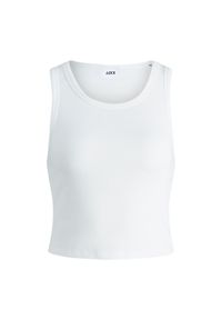Damski tank top JJXX fallon. Kolor: biały. Materiał: dzianina, bawełna, elastan