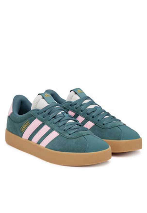 Adidas - adidas Sneakersy VL Court 3.0 Shoes JR0955 Zielony. Kolor: zielony. Materiał: skóra, zamsz