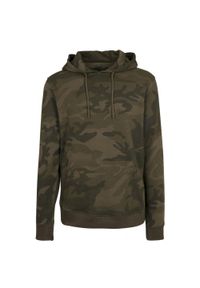 BUILD YOUR BRAND - Bluza Z Kapturem Camo Dla Dorosłych Unisex. Typ kołnierza: kaptur. Kolor: zielony