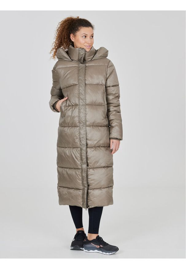 Athlecia Kurtka zimowa Elly W Maxi Puffer EA233361 Brązowy Regular Fit. Kolor: brązowy. Materiał: syntetyk. Sezon: zima