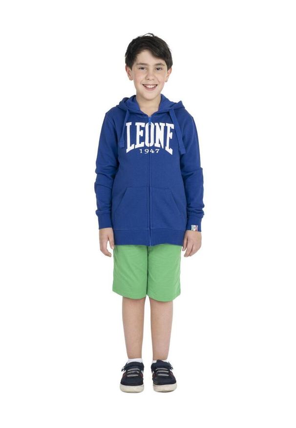 LEONE 1947 APPAREL - Podstawowa dziecięca bluza z kapturem zapinana na zamek. Typ kołnierza: kaptur. Kolor: niebieski. Sport: joga i pilates