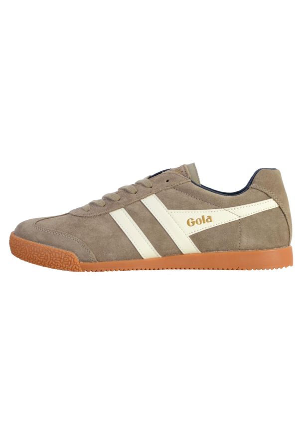 Buty do chodzenia męskie Gola Harrier. Kolor: biały, szary, wielokolorowy. Materiał: zamsz, materiał. Szerokość cholewki: normalna. Sport: turystyka piesza