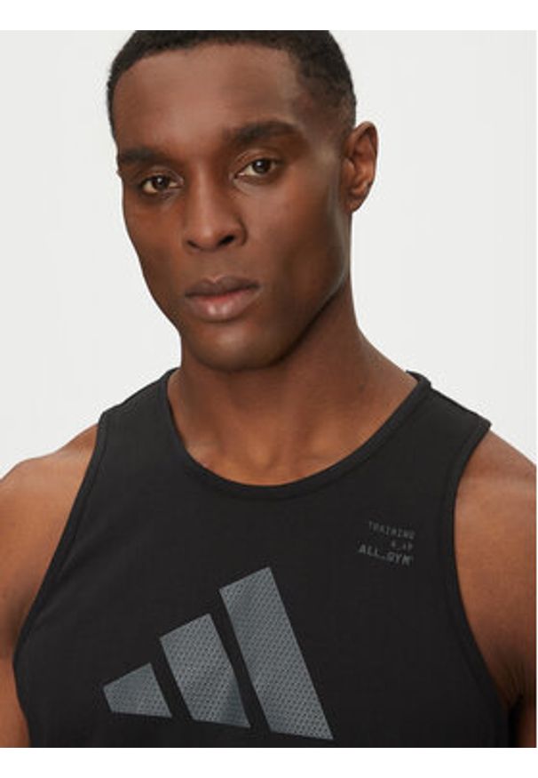Adidas - adidas Tank top All-Gym Category Graphic JD1839 Czarny Regular Fit. Kolor: czarny. Materiał: bawełna, syntetyk