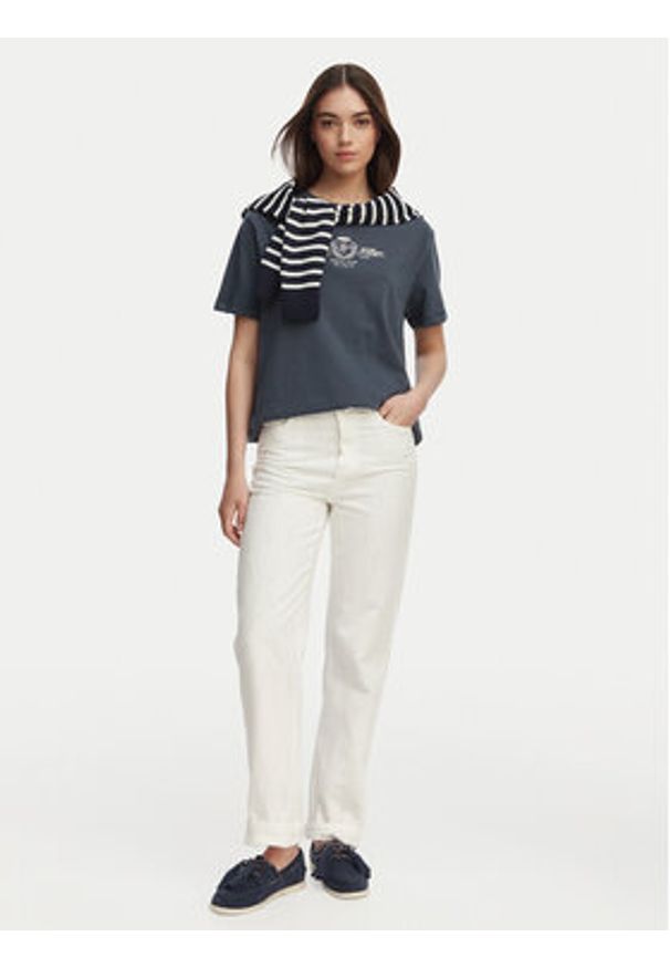 TOMMY HILFIGER - Tommy Hilfiger T-Shirt Crest WW0WW48713 Granatowy Relaxed Fit. Kolor: niebieski. Materiał: bawełna