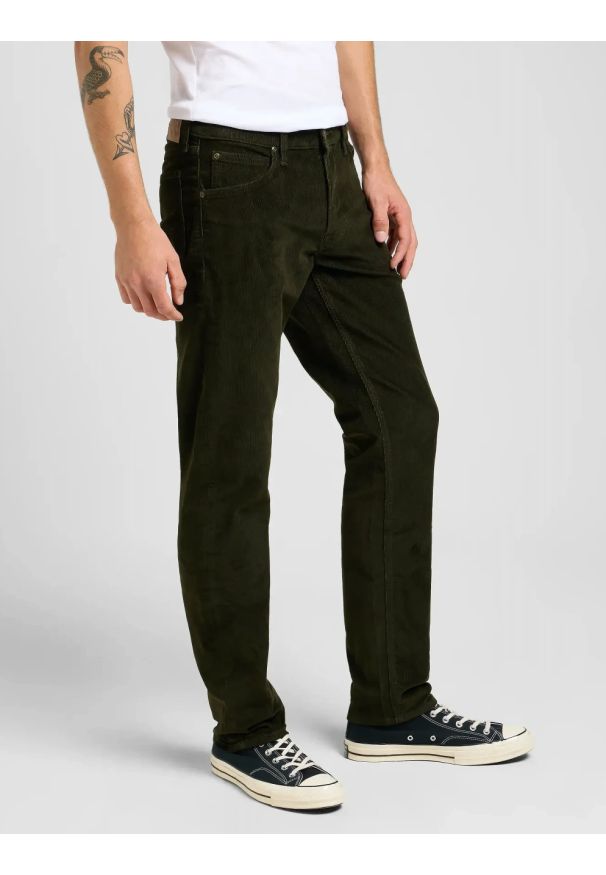 Lee - MĘSKIE SPODNIE LEE DAREN ZIP FLY OLIVE NIGHT 112373982