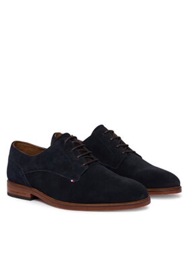 TOMMY HILFIGER - Tommy Hilfiger Półbuty Hilfiger Suede Dress Shoe FM0FM05776 Granatowy. Kolor: niebieski. Materiał: skóra, zamsz