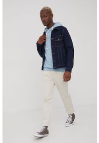 PRODUKT by Jack & Jones - Produkt by Jack & Jones kurtka jeansowa męska kolor granatowy przejściowa. Okazja: na co dzień. Kolor: niebieski. Materiał: jeans. Styl: casual #4