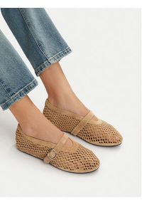 Badura Baleriny EO-AISHA-LT516-207 Beżowy ciemny. Kolor: beżowy. Materiał: skóra, zamsz #6