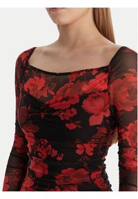 Guess Sukienka koktajlowa W6RK0A KBAH2 Czerwony Slim Fit. Kolor: czerwony. Materiał: syntetyk. Styl: wizytowy #5