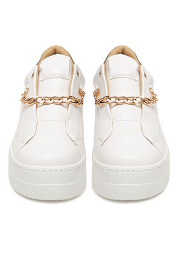 DeeZee Sneakersy AM25231-B Biały. Kolor: biały. Materiał: skóra