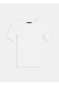 Sinsay - Bawełniana koszulka basic - biały. Kolor: biały. Materiał: bawełna