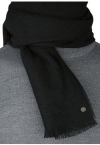 Szalik z Kaszmiru, Czarny Jednokolorowy, Delikatny, Miękki, Ciepły -V. Fraas. Kolor: czarny. Materiał: kaszmir. Sezon: lato. Styl: elegancki
