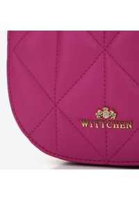 Wittchen - Damska torebka saddle bag z pikowanej skóry różowa. Kolor: różowy. Wzór: haft, geometria. Dodatki: z haftem. Materiał: skórzane. Styl: elegancki, wizytowy #3