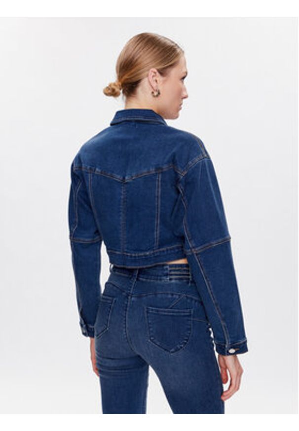 Morgan Kurtka jeansowa 231-VEIKO Niebieski Regular Fit. Kolor: niebieski. Materiał: jeans, bawełna