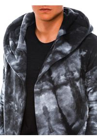 Ombre Clothing - Bluza męska z kapturem Paris- batik czarna B961 - XXL. Typ kołnierza: kaptur. Kolor: czarny. Materiał: bawełna, poliester, dzianina #4