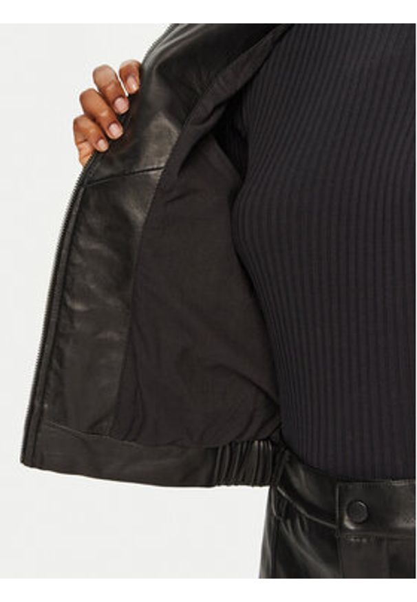 Serge Pariente Kurtka skórzana Audrey Czarny Relaxed Fit. Kolor: czarny. Materiał: skóra