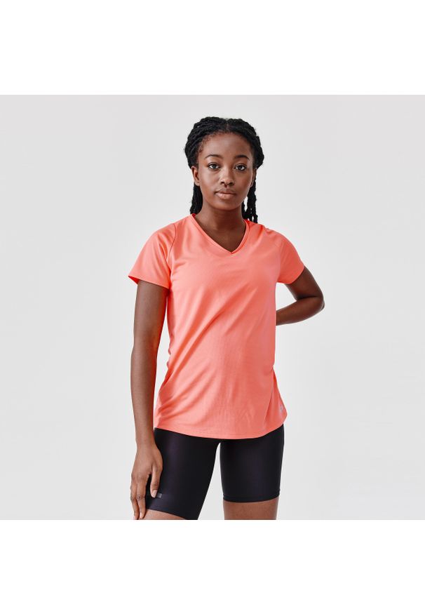 KALENJI - Koszulka do biegania damska Kalenji Dry. Kolor: różowy. Materiał: materiał. Sport: fitness