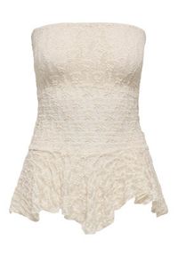 only - ONLY Top Aya 15375823 Kremowy Slim Fit. Kolor: kremowy. Materiał: syntetyk #2