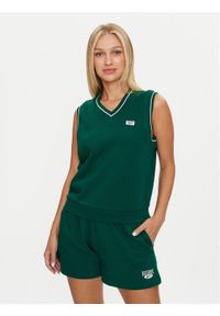Reebok Sweter Cl Cs Vest 100075522 Zielony Regular Fit. Kolor: zielony. Materiał: bawełna