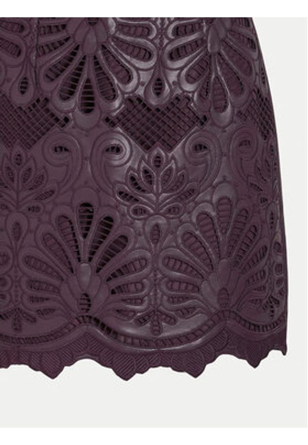 Vila Spódnica z imitacji skóry Paz 14102686 Fioletowy Slim Fit. Kolor: fioletowy. Materiał: skóra