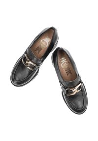 Czarne Półbuty Lemar Damskie Wygodne Obuwie. Okazja: do pracy. Zapięcie: klamry. Kolor: czarny. Materiał: skóra. Obcas: na obcasie. Styl: elegancki. Wysokość obcasa: średni #6