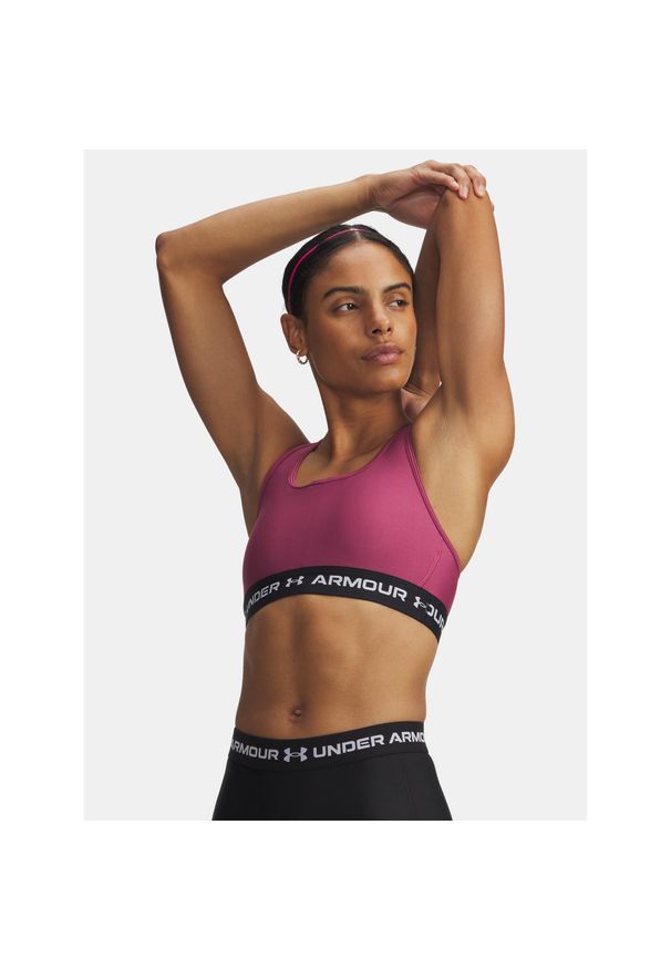 Biustonosz Under Armour Crossback Mid. Kolor: różowy, czerwony. Sport: fitness