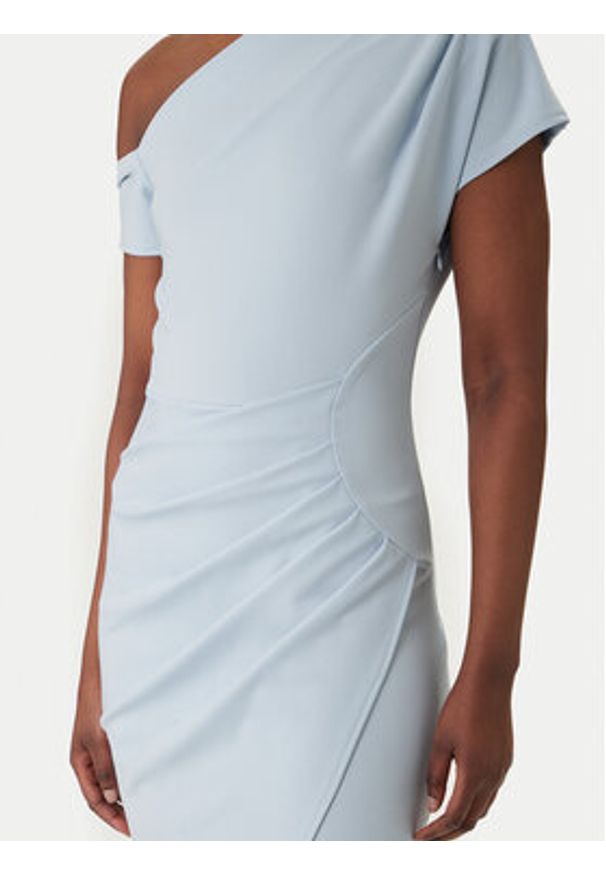 Rinascimento Sukienka koktajlowa CFC0127793003 Błękitny Slim Fit. Kolor: niebieski. Materiał: syntetyk. Styl: wizytowy