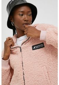 Kangol bluza damska kolor różowy z kapturem gładka. Typ kołnierza: kaptur. Kolor: różowy. Wzór: gładki #3