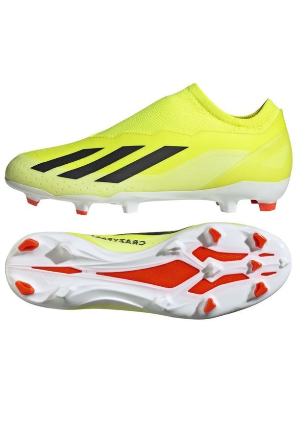 Adidas - Buty adidas X Crazyfast League Ll Fg M IG0622 żółte. Kolor: żółty. Materiał: materiał, syntetyk. Szerokość cholewki: normalna