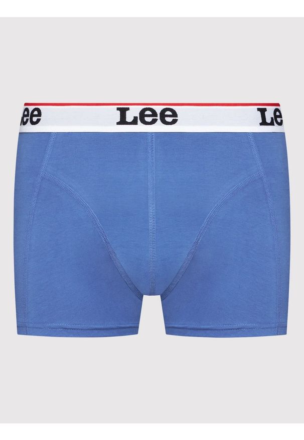 Lee - LEE 2-PACK TRUNK MĘSKIE BOKSERKI OBCISŁE LOGO WHITE/BLUE LP03CKWT 112145717