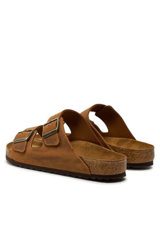 Birkenstock Klapki Arizona Leoi 1028272 Brązowy. Kolor: brązowy. Materiał: skóra