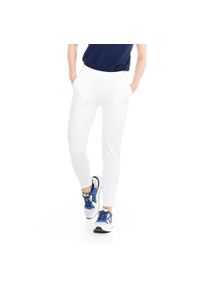 LEONE 1947 APPAREL - Proste spodnie damskie z zakładkami, z polaru treningowego. Kolor: biały. Materiał: polar. Sport: fitness