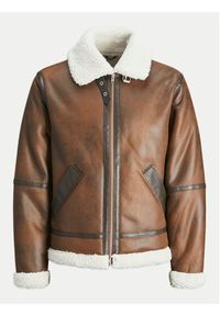 Jack & Jones Kurtka z imitacji skóry Cole Aviator 12261819 Brązowy Regular Fit. Kolor: brązowy. Materiał: skóra #4