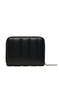 Calvin Klein Mały Portfel Damski Line Quilt Medium Zip Around K60K613066 Czarny. Kolor: czarny. Materiał: skóra