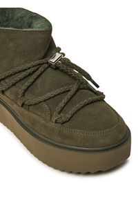 Inuikii Śniegowce Classic Low Platform 75204-004 Khaki. Kolor: brązowy. Materiał: zamsz, skóra. Obcas: na platformie #6