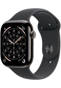 APPLE - Smartwatch Apple Watch 11 GPS + Cellular 46mm Slate Titanium Sport Band M/L Czarny (MFD24ZR/A). Rodzaj zegarka: smartwatch. Kolor: czarny. Styl: sportowy