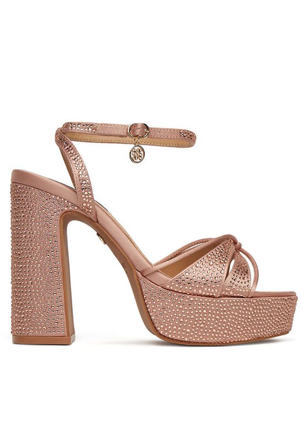 Nine West Sandały S3SH005-01A Różowy. Kolor: różowy. Materiał: materiał