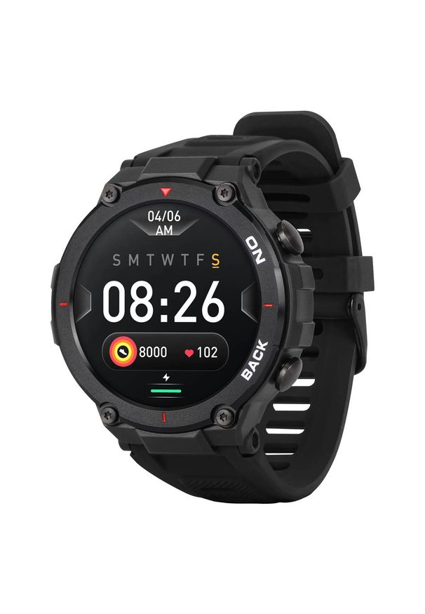 GARETT - Garett GRS czarny. Rodzaj zegarka: smartwatch. Kolor: czarny. Styl: sportowy, casual