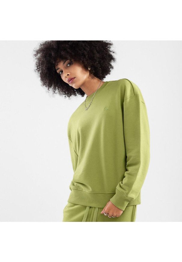 Bluza dresowa Lifestyle damska SIROKO Tree-W. Kolor: zielony. Materiał: dresówka