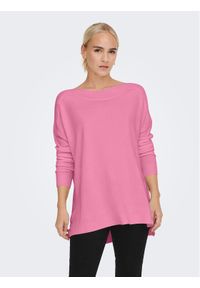 only - ONLY Sweter 15280492 Różowy Loose Fit. Kolor: różowy. Materiał: syntetyk