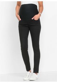 Dżinsy ciążowe SKINNY z materiału ze stretchem bonprix czarny. Kolekcja: moda ciążowa. Kolor: czarny #6